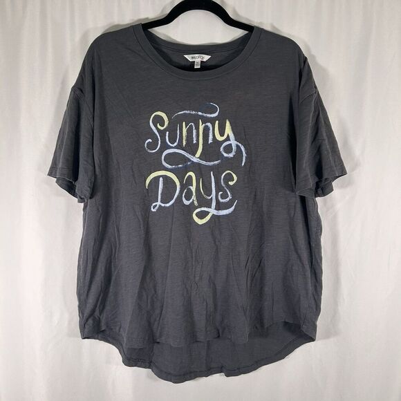 Wildfox T Shirt Women's XL Grey Sunday Short Sleeve Crew Neck 100% Cotton - Picture 1 of 8
